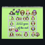 2022 year of the owl calendar<br><div class="desc">Sweet,  funny and adorable cartoon owls calendar for 2022,  because we never laugh nor have enough of cute owls.</div>