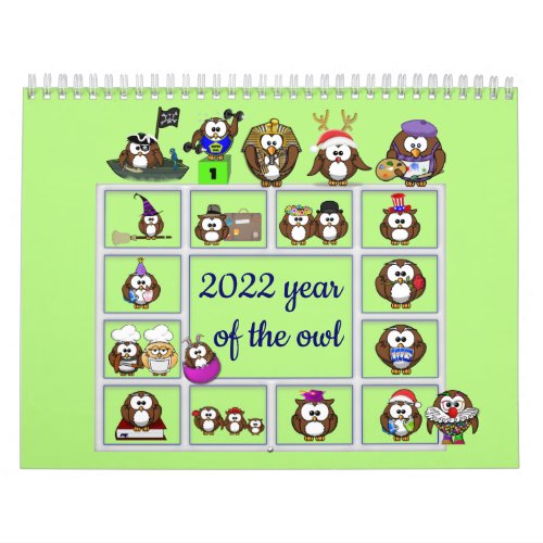 2022 year of the owl calendar