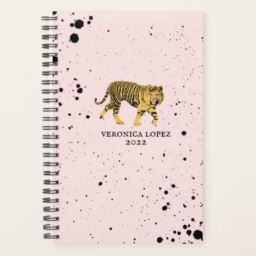 2022 Year Of The Tiger Pink Paint Splatter Planner