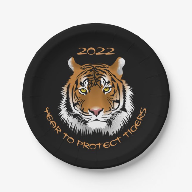2022 Year to Protect Tigers Paper Plates (Front)