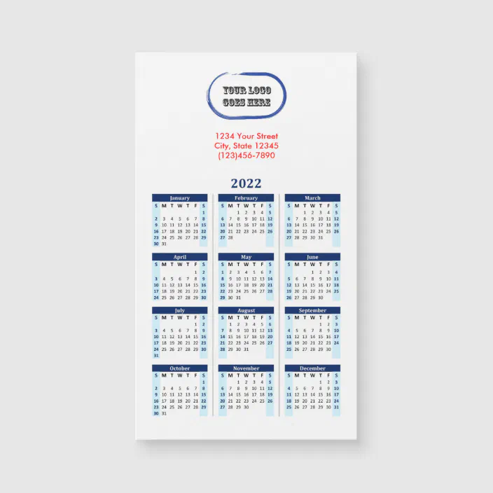 Chico State 2022 Calendar 2022 Your Logo Branded Navy Calendar | Zazzle.com