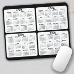 2023 2024 2025 2026 Calendar 4 year black white Mouse Pad<br><div class="desc">2023-2026 magnetic calendar for your computer - A fun,  useful look for your home office or school locker. 
For advanced users,  click on the customize link to change colors,  add text and move things around.</div>