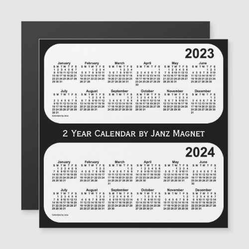 2023_2024 Black and White 2 Year Calendar by Janz