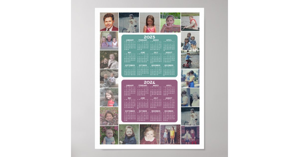 Family Wall Calendar 2023-2024 - Floral, Large Magnetic Monthly