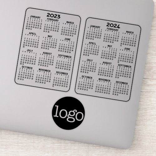 2023 2024 Calendar black _ add logo or photo Sticker