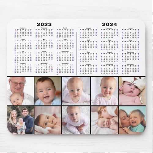 2023 _ 2024 Calendar Custom Family Photo Modern Mouse Pad