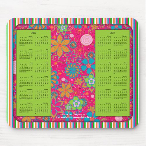 2023_2024 Calendar MousepadGrandmas Garden Green Mouse Pad