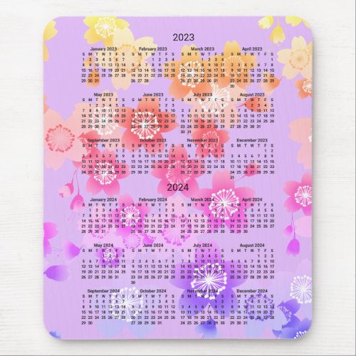 2023 _ 2024 Mini Calendar SUNDAY Start SAKURA Mouse Pad