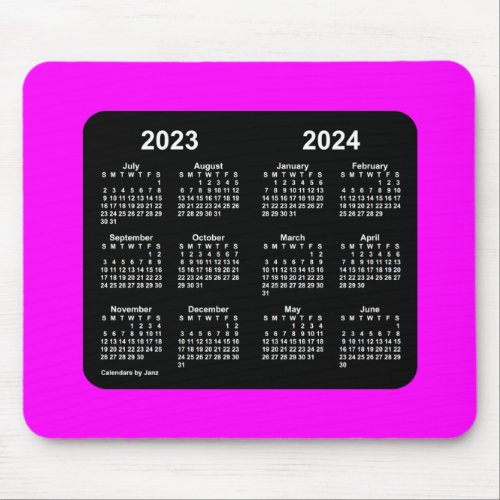 2023_2024 Neon Magenta School Calendar by Janz Mouse Pad