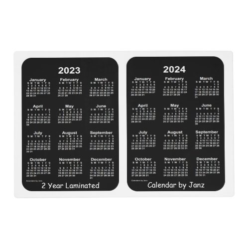 2023_2024 Neon White Laminated  Calendar by Janz Placemat