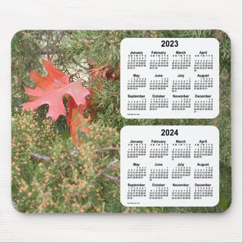 2023_2024 Oak Leaf 2 Year Calendar by Janz Mouse Pad