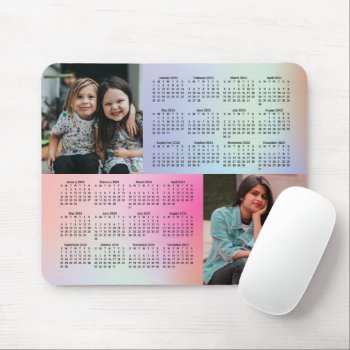 2023 - 2024 Photo Collage Calendar Sunday Start Mouse Pad by thepapershoppe at Zazzle