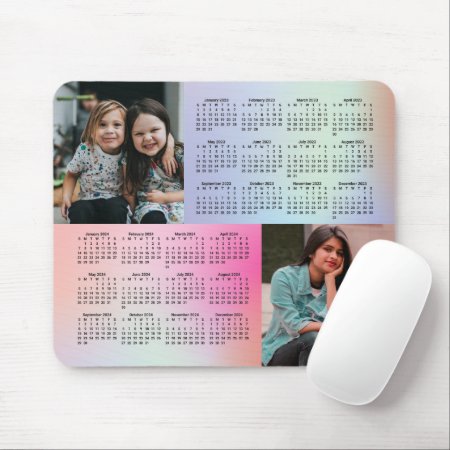 2023 - 2024 Photo Collage Calendar Sunday Start Mouse Pad