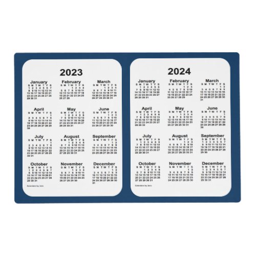 2023_2024 Police Box Blue 2 Year Calendar by Janz Placemat