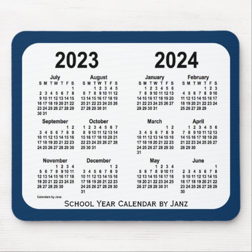 2023_2024 Police Box Blue School Calendar by Janz Mouse Pad