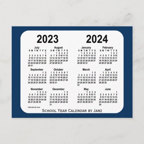 2023_2024 Police Box Blue School Calendar by Janz Postcard