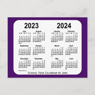 2023-2024 Purple Mini School Calendar by Janz Postcard