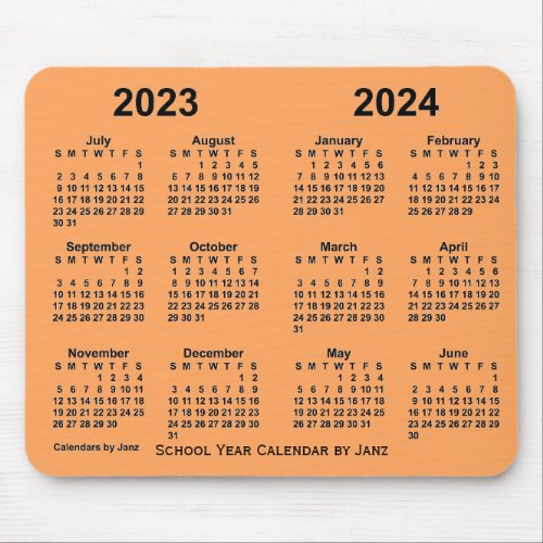 2023_2024 School Year Calendar by Janz Sandy Brown Mouse Pad