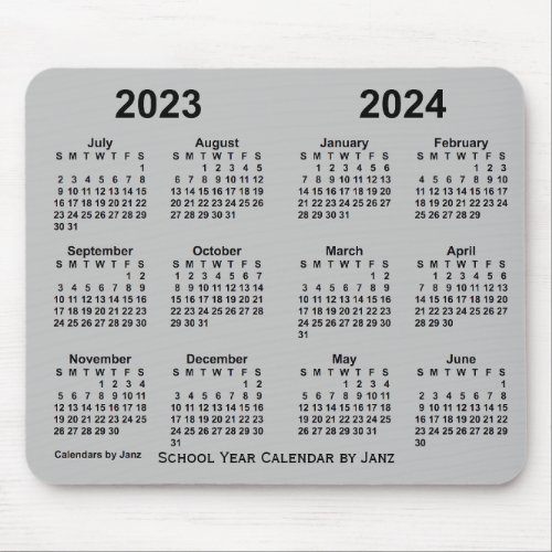 2023_2024 School Year Calendar by Janz Silver Mouse Pad