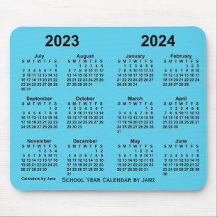 2023-2024 School Year Calendar by Janz Sky Blue Mouse Pad
