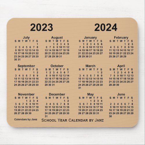 2023_2024 School Year Calendar by Janz Tan Mouse Pad
