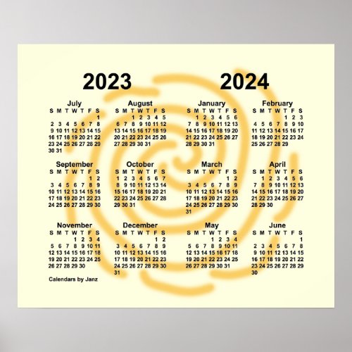 2023_2024 Sunny Days School Year Calendar by Janz Poster