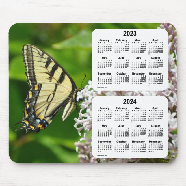 2023-2024 Swallowtail Butterfly Calendar by Janz Mouse Pad (Front)