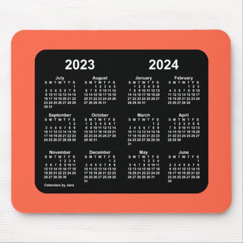 2023_2024 Tomato Red Calendar by Janz Mouse Pad