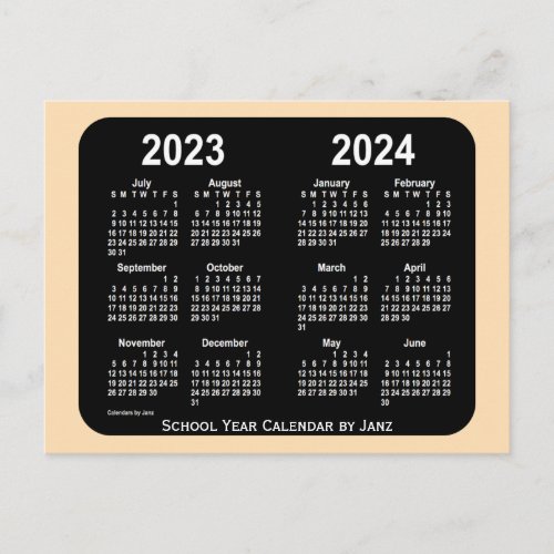 2023_2024 Wheat Neon Mini School Calendar by Janz Postcard