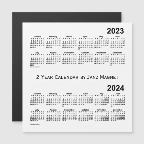 2023_2024 White 2 Year Calendar by Janz Magnet