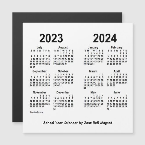 2023_2024 White School Year Calendar by Janz