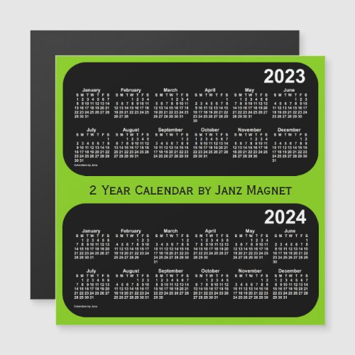 2023_2024 Yellow Green 2 Year Calendar by Janz