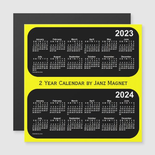 2023_2024 Yellow Neon 2 Year Calendar by Janz