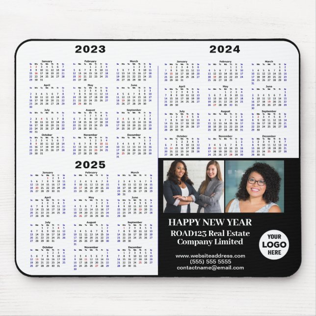 2023 - 2025 Business Calendar Modern Minimalist Mouse Pad (Front)