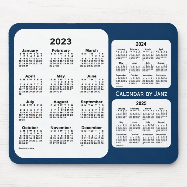 2023-2025 Police Box Blue 3 Year Calendar by Janz Mouse Pad (Front)