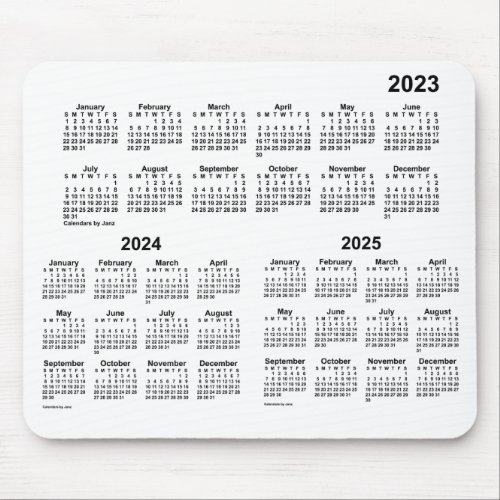 2023_2025 White 3 Year Calendar by Janz Mouse Pad