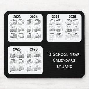 2023-2026 Black Neon School Year Calendars by Janz Mouse Pad