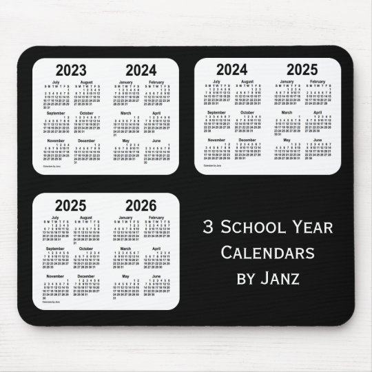 2023 2026 black neon school year calendars by janz mouse pad zazzle