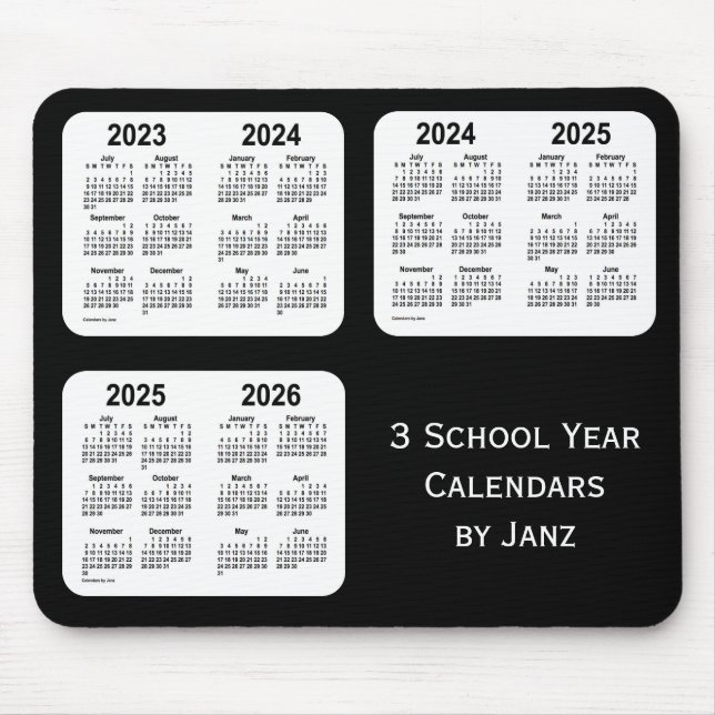 2023-2026 Black Neon School Year Calendars by Janz Mouse Pad (Front)