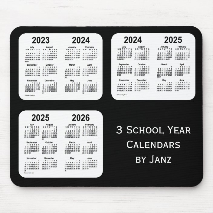 2023-2026 Black Neon School Year Calendars by Janz Mouse Pad | Zazzle.com