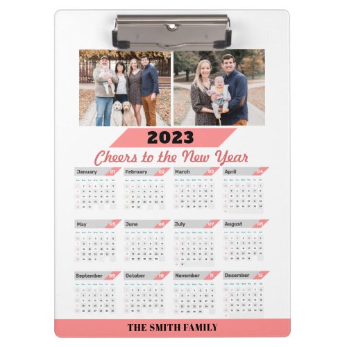 2023_2026 Calendar Custom Family Photo Modern Clipboard