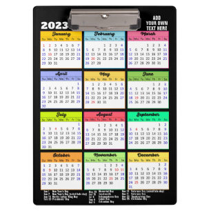 2023 - 2026 Calendar with Public Holidays Modern Clipboard