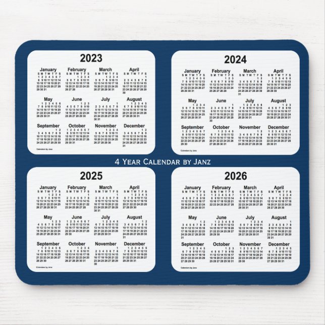 2023-2026 Police Box Blue 4 Year Calendar by Janz Mouse Pad (Front)