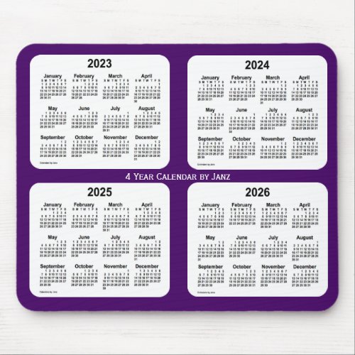 2023_2026 Purple 4 Year Calendar by Janz Mouse Pad