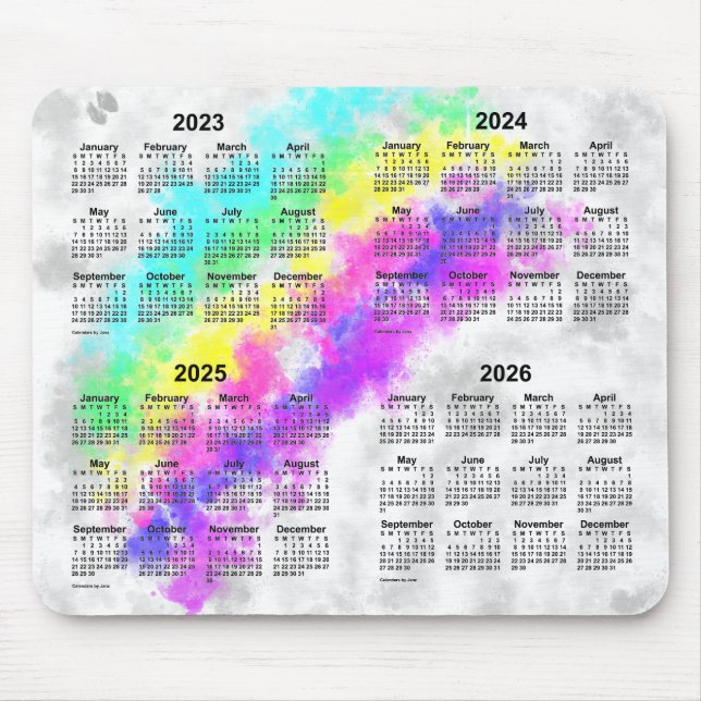 2023-2026 Rainbows End 4 Year Calendar by Janz Mouse Pad (Front)