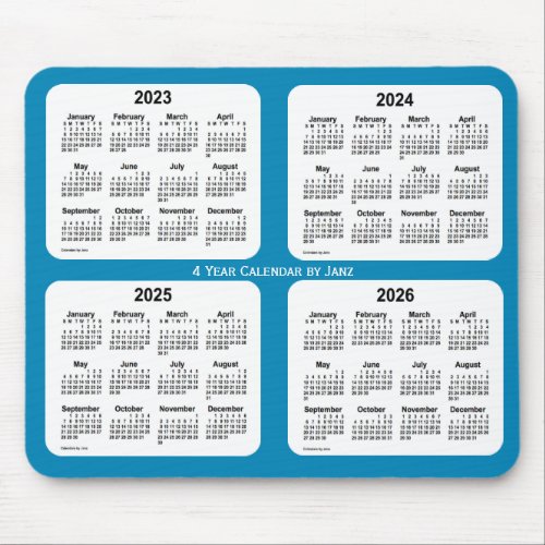 2023_2026 Steel Blue 4 Year Calendar by Janz Mouse Pad