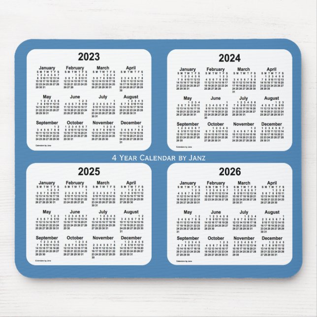 2023-2026 Steel Blue 4 Year Calendar by Janz Mouse Pad (Front)