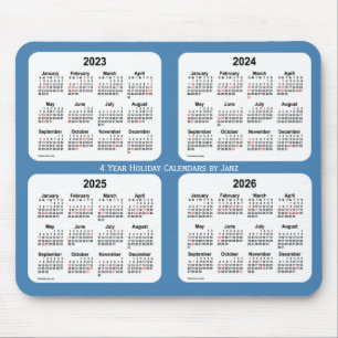 2023-2026 Steel Blue Holiday Calendar by Janz Mouse Pad