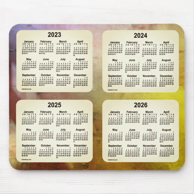 2023-2026 Sun Spots 4 Year Calendar By Janz Mouse Pad 