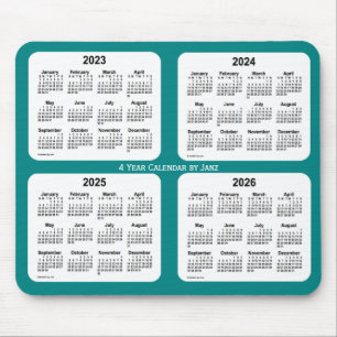 2023-2026 Teal 4 Year Calendar by Janz Mouse Pad